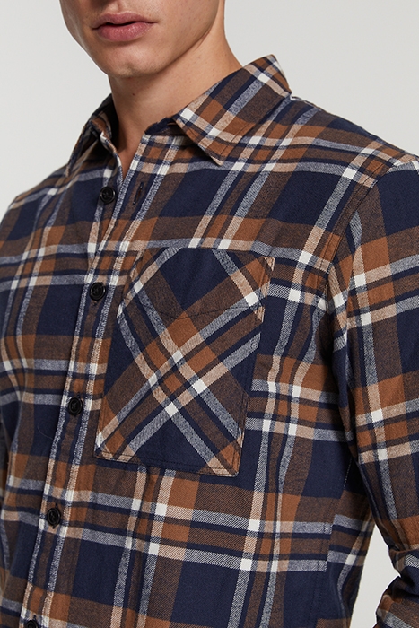 MEN CHECK SHIRT LUKE GINGERBREAD BROWN 5