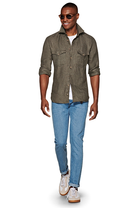 GREEN SLIM FIT SHIRT 1