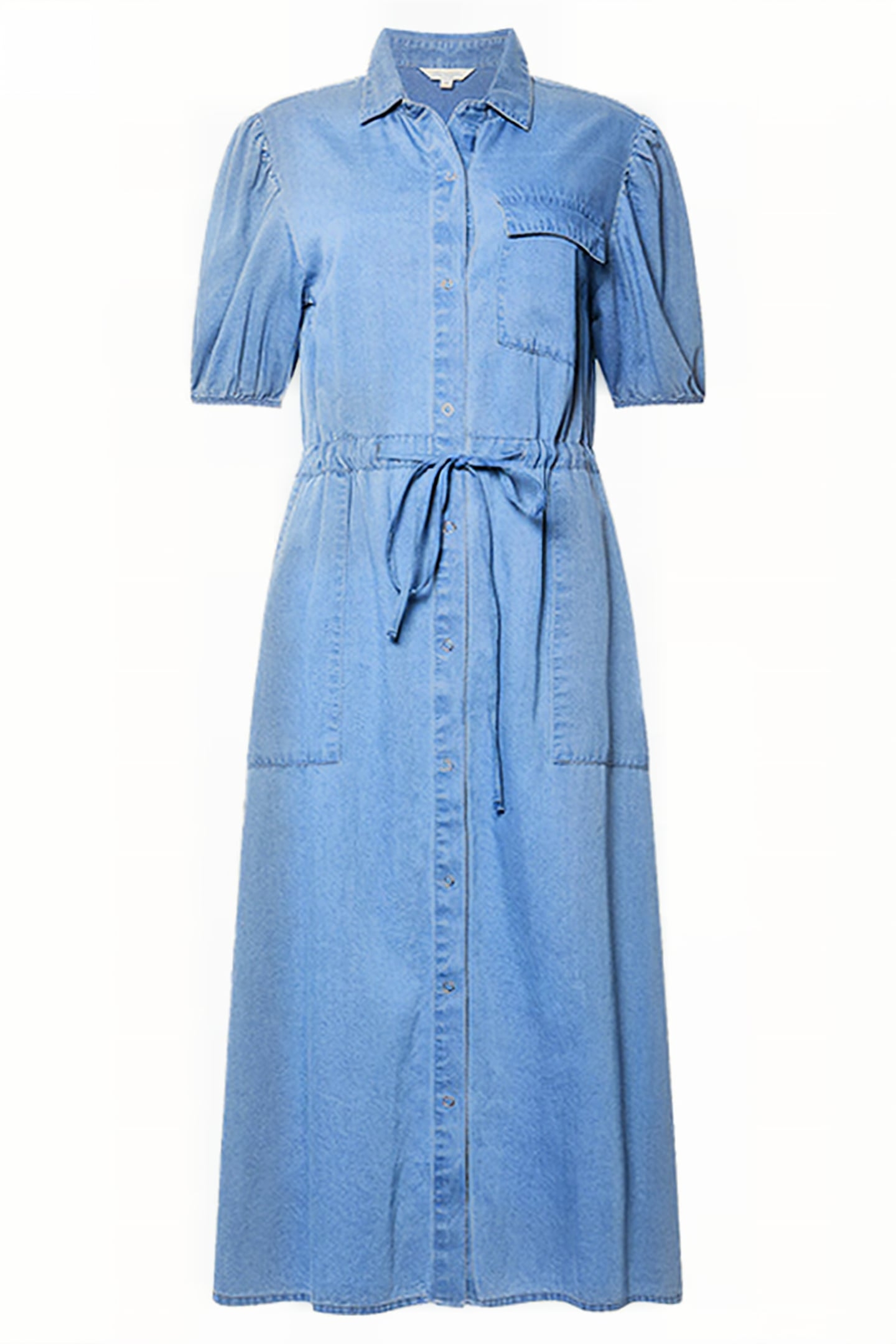 ZAVES CHAMB PUFF SLV SHIRT DRS MEDIUM BLUE 1