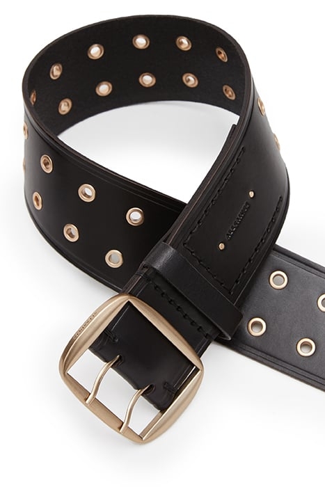 LAYLA EYELET BELT BLACK/WARM BRASS 4