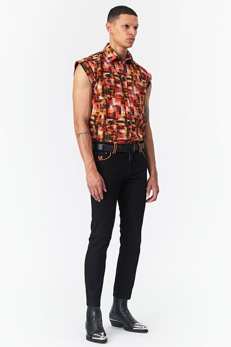 PRINTED SLEEVELESS SHIRT CHECK PRINT 3