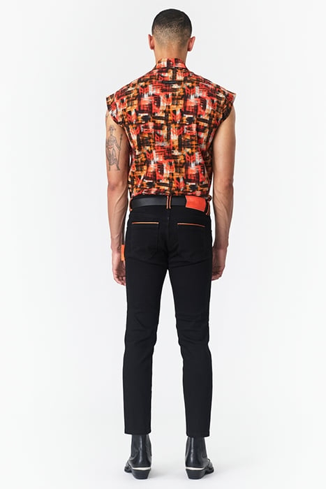 PRINTED SLEEVELESS SHIRT CHECK PRINT 2