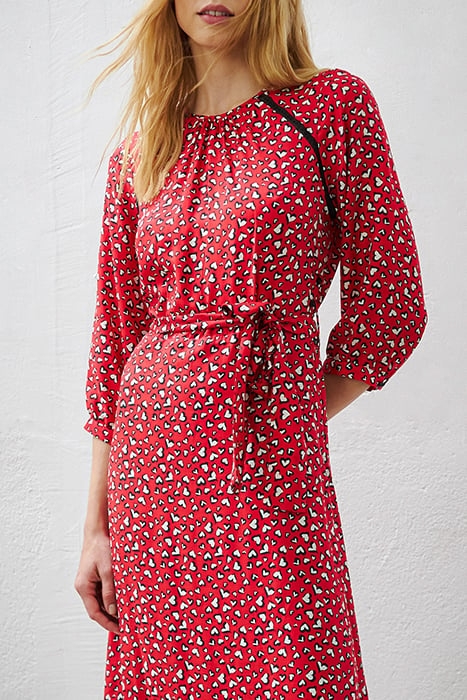 HEART PRINT MIDI DRESS WITH LACE 3