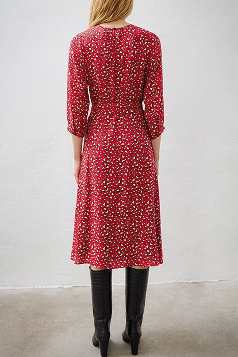 HEART PRINT MIDI DRESS WITH LACE 2