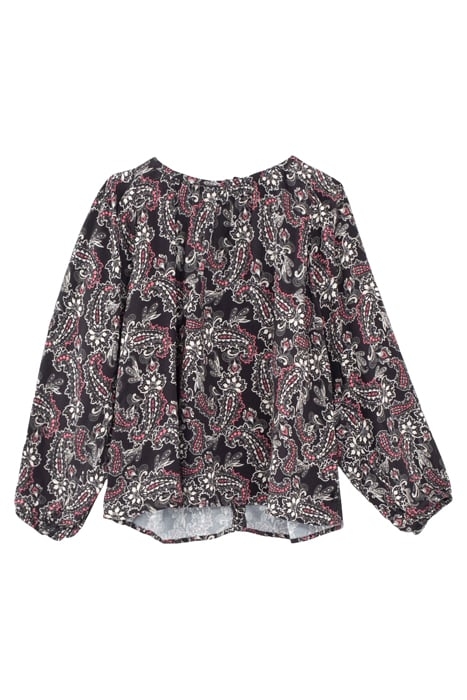 GIRLS’ BLACK PAISLEY PRINT BLOUSE BLACK 1