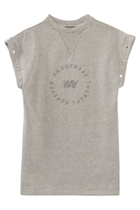 GIRLS’ GREY SWEATSHIRT DRESS + DETACHABLE SLEEVES GREY 3