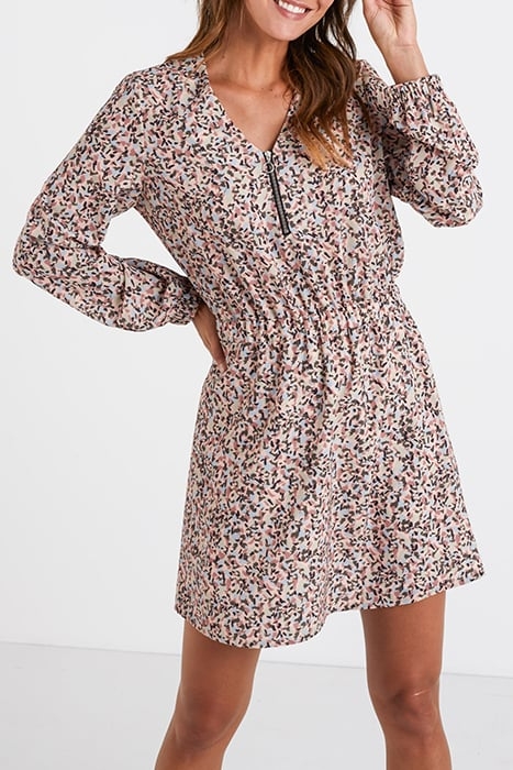 SWEET PINK TACHIST PRINT DRESS 1