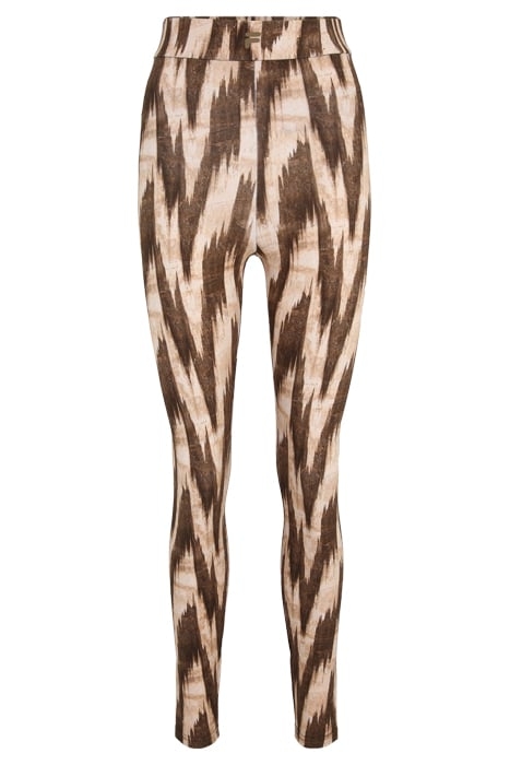 CALLA HEIGH WAIST LEGGINGS BROWN ABSTRACT ETNO AOP 1