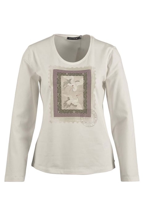 CREW NECK TEE LS + DECO WHITE 1