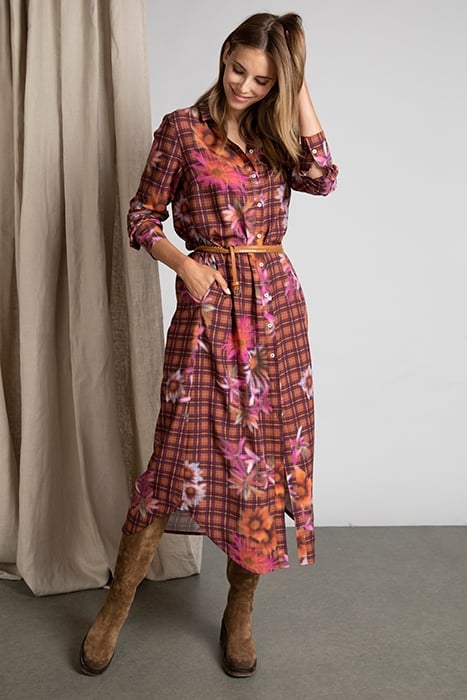 LONG SHIRT DRESS LS BROWN 2