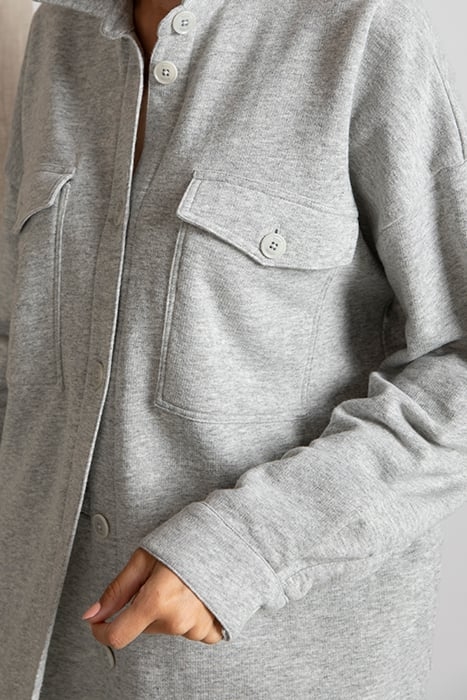 FLEECE SHIRT LS CHEST POCKET GREY 4