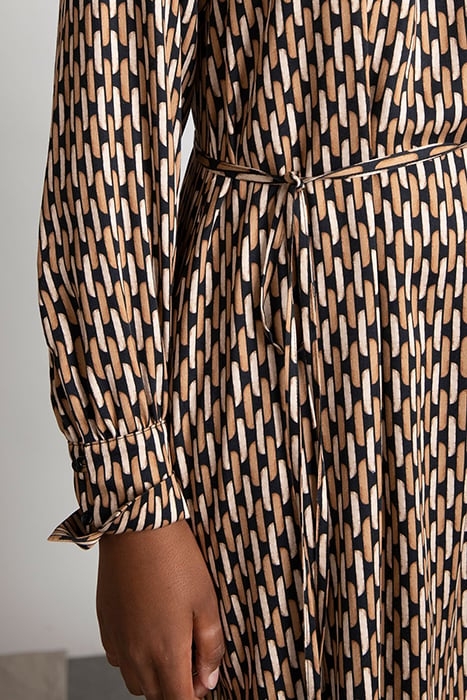 ROUND NECK LS DRESS BROWN 4