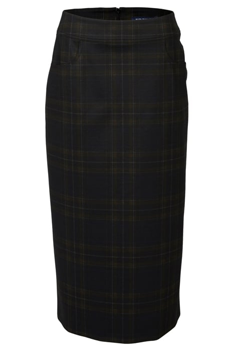 PENCIL SKIRT STUDDED PKT BROWN 1