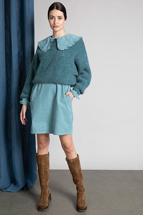 SHORT DRESS FANCY COL & CUFF BLUE 3