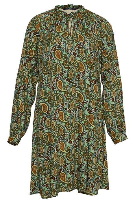 RUFFLED COLLAR LS DRESS MULTI 1