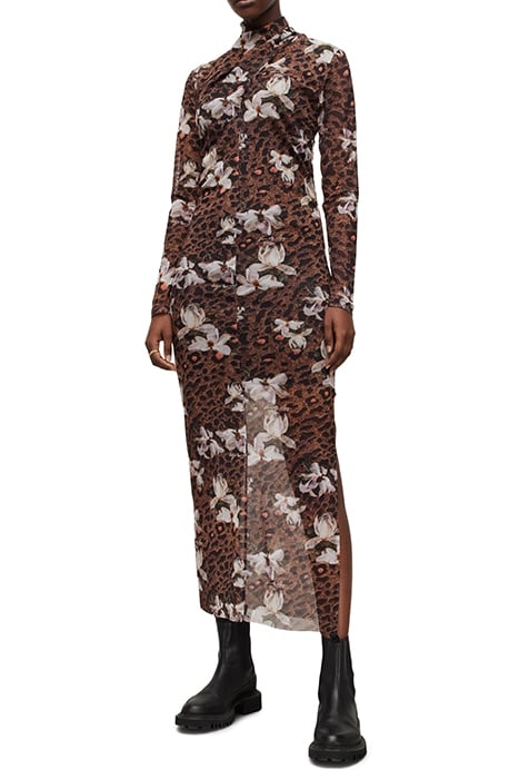 TIA ALESSANDRA DRESS ANIMAL BROWN 1