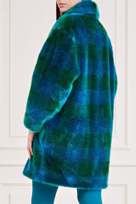 ROCHELLE COAT GREEN AND BERMUDA FAUX FUR 2