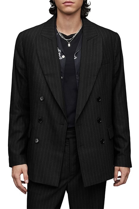 BLUES BLAZER PINSTRIPE BLK BRWN 1