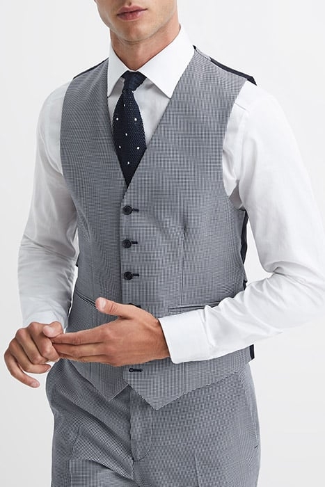 GRANGE WAISTCOAT NAVY/WHITE 1