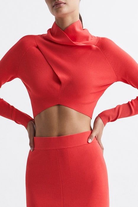 ELSIE LONG-SLEEVED TOP CORAL 1