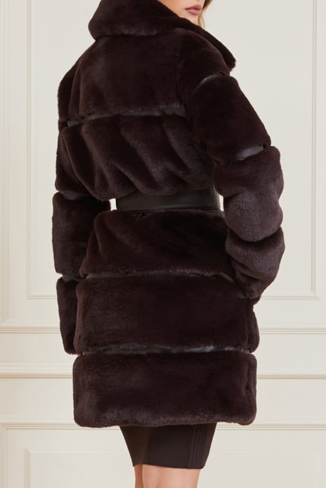 ROSETTA FAUX FUR COA DARK ROAST COAT MULTI 2