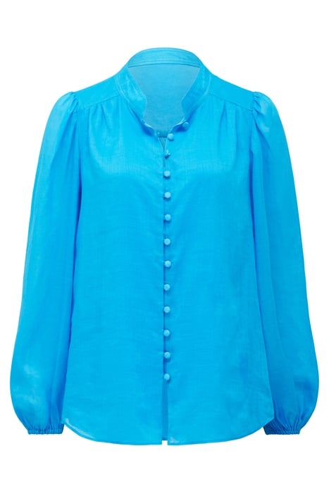 AMELIA BUTTON DOWN BLOUSE VIVID CORNFLOWER 3