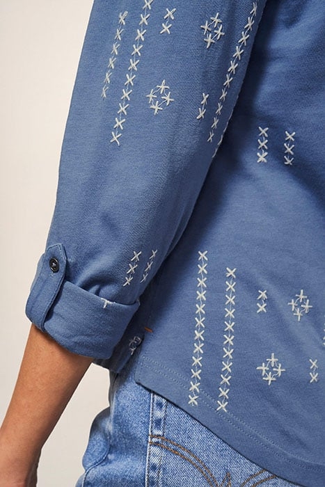 ANNIE EMBROIDERED JERSEY SHIRT BLUE MULTI 4