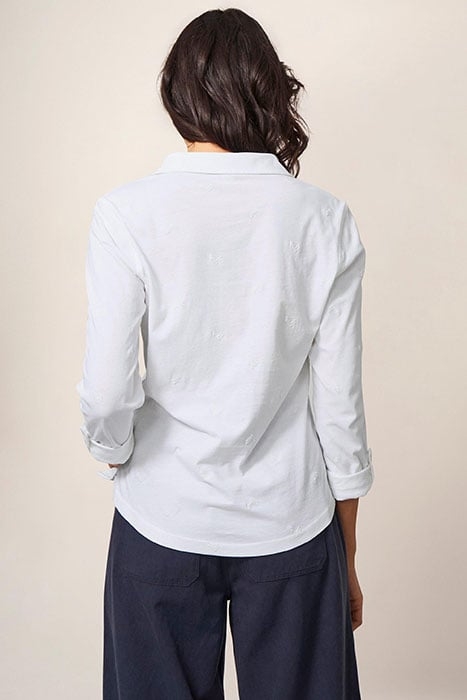 ANNIE EMBROIDERED JERSEY SHIRT BRILLIANT WHITE 2