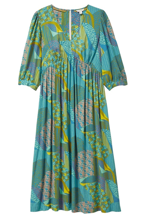 LUCY DRESS TEAL MLT 4