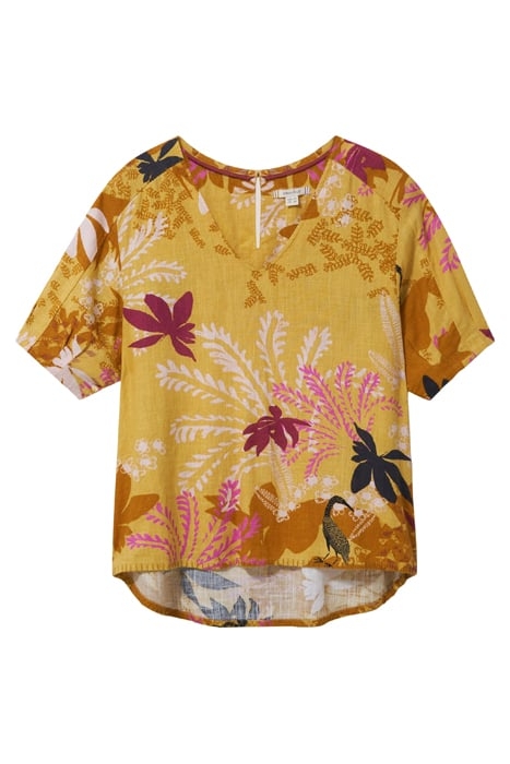 KATE LINEN BLEND TOP YELLOW MULTI 4