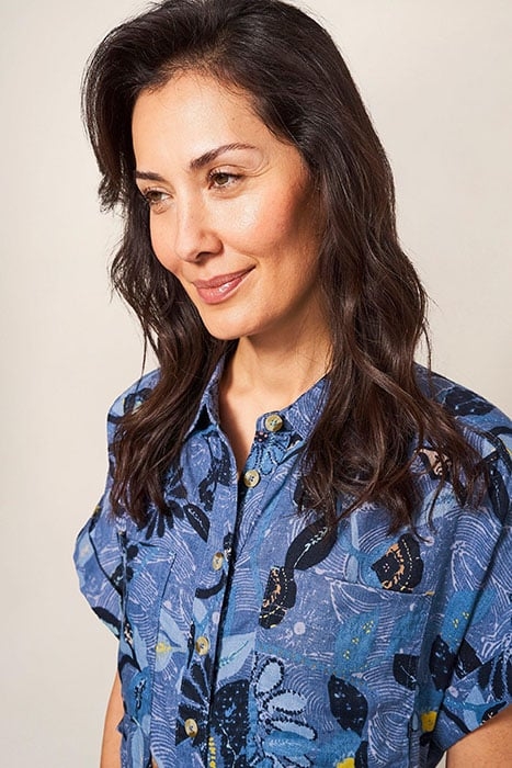 RENO LINEN SHIRT DRESS BLUE PRINT 3