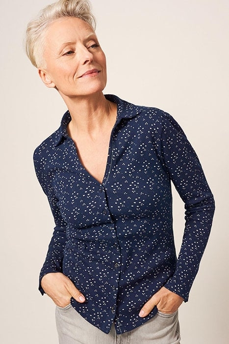 ROSIE RIB JERSEY SHIRT NAVY PR 1