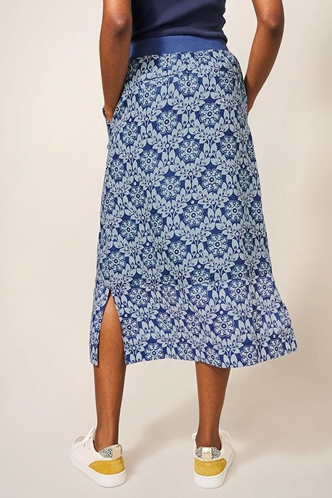 EFFIE LINEN SKIRT BLUE MULTI 2