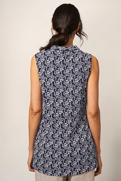 EMBER LONGLINE SHIRT NAVY PRINT 3