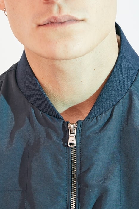 NAVY NYLON BOMBER JACKET 4