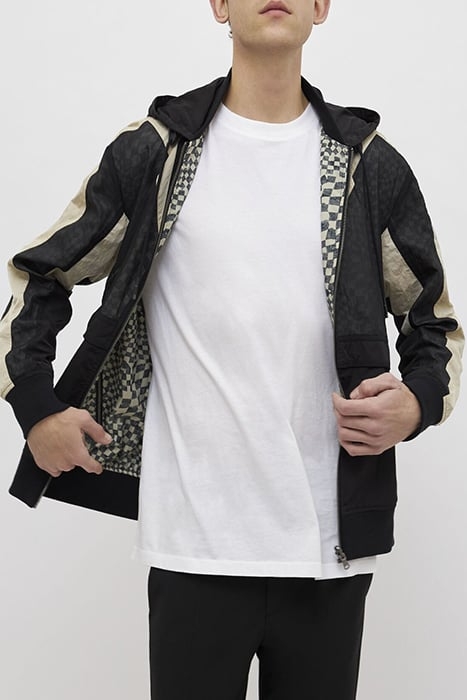BLACK AND CHECKERBOARD REVERSIBLE JACKET 1