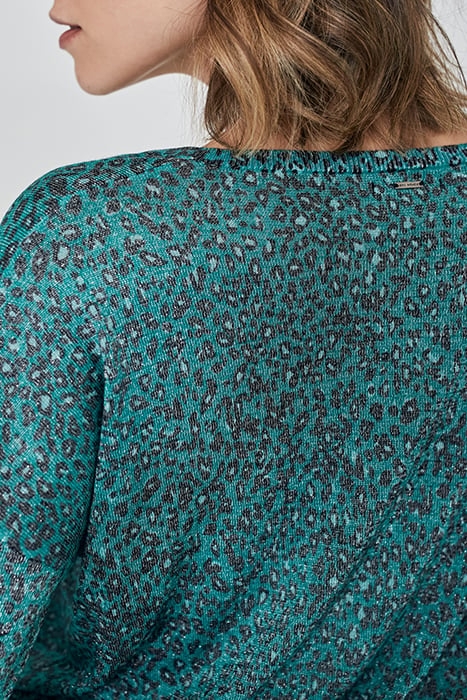 GREEN LUREX LEOPARD KNIT SWEATER 6