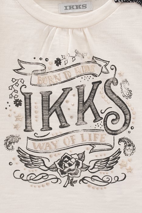 BABY GIRLS’ ECRU CAT-RIDER ORGANIC COTTON T-SHIRT 4