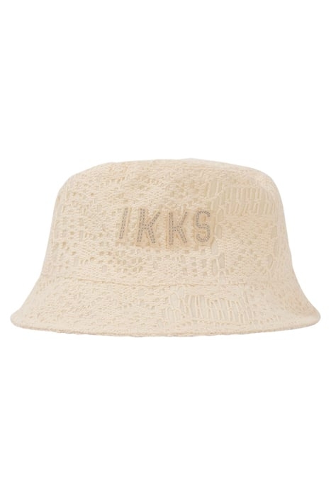 GIRLS’ ECRU LACE SUNHAT WITH EMBROIDERED IKKS LETTERS 1