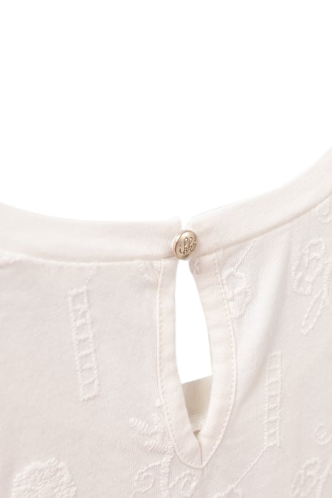 GIRLS’ WHITE SLOGAN AND EMBROIDERY T-SHIRT 4