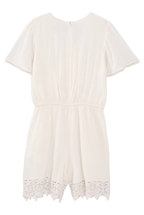 GIRLS' ECRU LACE-EDGED ECOVERO® PLAYSUIT 2
