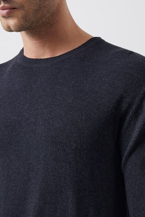 CREW NECK KNIT JUMPER CHARCOAL MEL 3