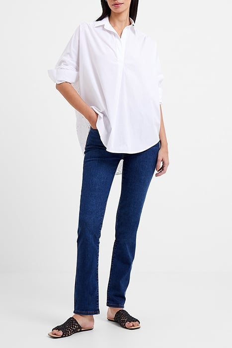 APPELONA BRODERIE ANGLAISE BACK POPOVER SHIRT LINEN WHITE 1