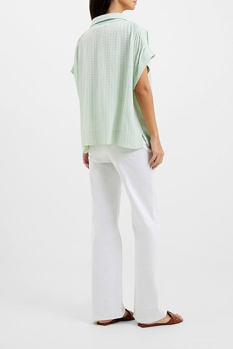 BIRCH SEERSUCKER POPOVER SHIRT AQUA FOAM 3