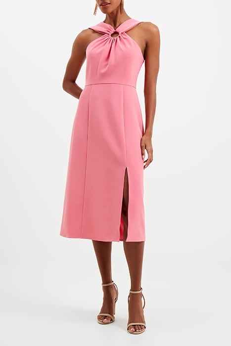 ECO CREPE RING HALTERNECK DRESS CAMELLIA ROSE 1