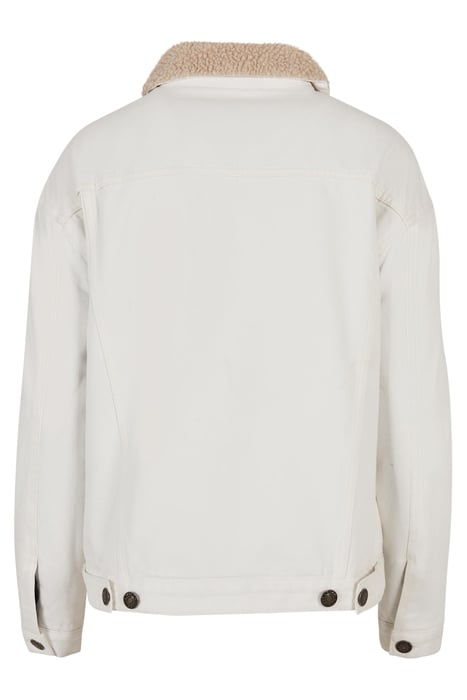 LADIES OVERSIZED SHERPA DENIM JACKET OFFWHITE RAW 5