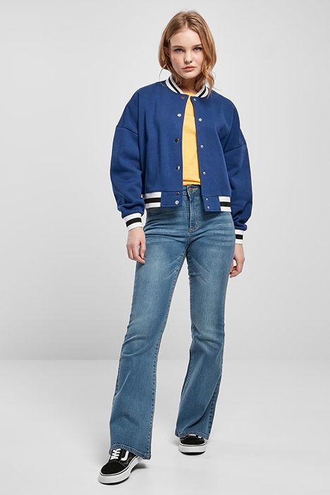 LADIES OVERSIZED COLLEGE SWEAT JACKET SPACEBLUE 3