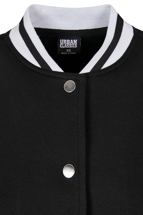 LADIES OVERSIZED COLLEGE SWEAT JACKET BLACK 8