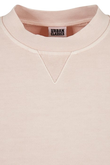 LADIES HEAVY TERRY GARMENT DYE CREWNECK PINK 8