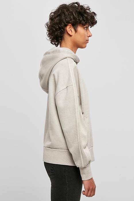 LADIES HEAVY TERRY GARMENT DYE HOODY WARMGREY 7